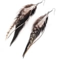 thumbnail image 4 of lureme Bohemian Multicolor Pheasant Feathers Dangle Earrings Handmade Natural Feather Earrings (er006314-6), 4 of 8