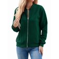 thumbnail image 2 of Women'S Zip Up Cardigan Sweater Hoodies Long Sleeve Jacket Outfits Crewneck Casual Coat Dark Green XXL, 2 of 10