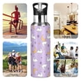 thumbnail image 7 of Yayeee 33oz Insulated Water Bottle Double Wall Stainless Steel with Flip Straw Lid, Purple Cartoon Rabbit Pattern, 7 of 7