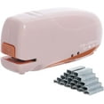 thumbnail image 1 of Mini Electric Stapler Automatic Portable for Office Desktop School and Home- 15 Sheets Capacity - Staples and AC Adapter Included Suitable for Palm Size and High Comfort-Pink, 1 of 7