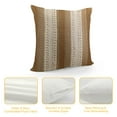 thumbnail image 4 of Nawypu  Throw Pillow Covers for Farmhouse Living Room, Burlap Textured Striped Woven Boho Pillow Covers Beige &amp; Brown, Single Stripe, 4 of 5