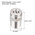 thumbnail image 2 of Boquilla de pulverización Uxcell de 1/4 NPT con rosca de 40 grados y diámetro de orificio de 1.2 mm, 2 of 5