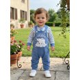 thumbnail image 3 of Cjfdfy Newborn Baby Boy Animal Overalls Fall Clothes Striped Long Sleeve Rompers And Embroidery Overalls Cute Country Baby Clothes Toddler Farm Winter Outfit 0-18 Months, 3 of 9