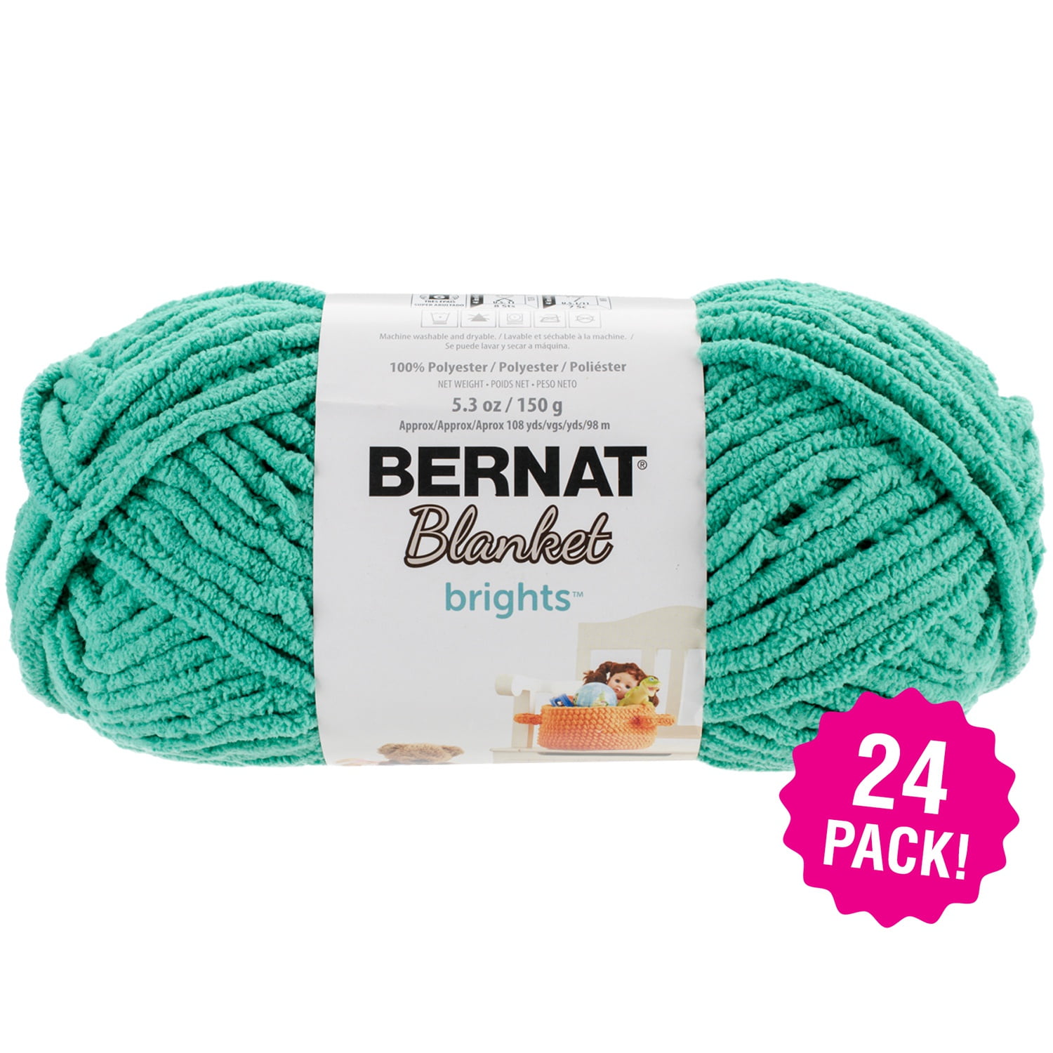 Bernat Blanket Brights Yarn Go Go Green, Multipack of 24 Walmart