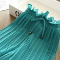thumbnail image 6 of Little Girls Ribbon Tie Chiffon Loose Pleated Wide Leg Palazzo Pants, 6 of 6
