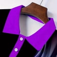 thumbnail image 5 of Fnnxeal Mens Polo Shirts Graphic Button Summer Casual Collared Short Sleeve Polo Purple Shirts for Men Size 2XL, 5 of 7