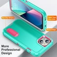 thumbnail image 3 of SaniMore for iPhone 14 6.1" 2022 Hybird Case, Rugged PC Back Shockproof TPU Shell Metal Hidden Kicksatnd Drop Resistant Anti-slip Heavy Duty Protective Case for iPhone 14 6.1" 2022, Mint/Rose, 3 of 8