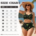 thumbnail image 7 of Xoenoiee Heart Jamaica Flag Palm Tree Print Women High Waisted Bikini Sets V Neck Tummy Control Bathing Suit Two Piece Swimsuits with Removable Pad, M, 7 of 7
