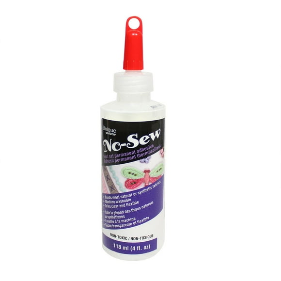 UNIQUE CREATIV No‑Sew Fabric Glue — Heat‑Set, Clear‑Drying