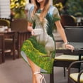thumbnail image 3 of Fotbe Horse Rearing Up In The Field Pattern Dress Casual Womens Fashion Short Sleeve Maxi Dress T Shirt Dress Striped Long Color Block Maxi Dress, 3 of 6