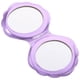 thumbnail image 2 of EeaseMX Espejo plegable de doble cara con forma de concha, de piel sintética, portátil, holográfico, para niñas y mujeres (morado), 2 of 7
