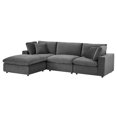 thumbnail image 1 of Sectional Sofa Set, Velvet, Grey Gray, Modern Contemporary Urban Design, Living Lounge Room Hotel Lobby Hospitality, 1 of 10