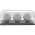 thumbnail image 2 of Pioneer Plastics 143C3GOLF-BB-UV Clear Plastic 3 Golf Ball Display Case with Black Base (UV Resistant), 6.125" W x 2.625" D x 2.25" H, Pack of 2, 2 of 2