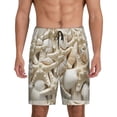 thumbnail image 2 of Rocae Starfish and Sea Shells for Men's Soft Sleep Pajama Shorts, Waistband and Pockets, 2 of 9