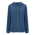 thumbnail image 6 of Sweaters for Women Long Sleeve Zip up Hoodies Ribbed Hooded Sweatshirts Loose Casual Cardigan Jackets with Pocket, 6 of 6