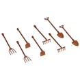 thumbnail image 3 of Rusty Miniature Garden Tool Set, Shovel, Hoe, Rake, Pitchfork Dollhouse Accessories, DIY Materials, Scene Decorations, 3 of 8