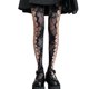 thumbnail image 1 of Pantimedias de rejilla góticas de Lolita para mujer, medias de malla con agujeros cruzados, lado Harajuku, con estampado Floral rosa, 1 of 5
