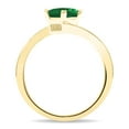 thumbnail image 2 of SZUL Women's Solitaire Square Shaped Emerald Wave Ring in 10K Yellow Gold, 2 of 5
