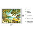 thumbnail image 2 of Yellow Scooter in Paradise - Tropical Beach Ocean View - Hawaii - Hawaiian Islands - From an Original Watercolor Painting by Robin Wethe Altman - Fine Art Matte Paper Print (Unframed) 20x26in, 2 of 4