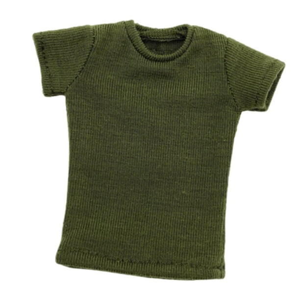 Fashion 1/12 Scale T Shirt Doll Clothes for 12 inch Female Figures Dress up  Doll Green 