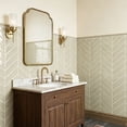 thumbnail image 5 of DEWOO 10 Sheets Herringbone Peel and Stick Backsplash, Thicker Rectangular Vinyl Stick-On Wall Tiles, 3D Adhesive Waterproof Wall Tiles for Kitchen, Bathroom, Living Room(Beige,12.6”x10”), 5 of 12