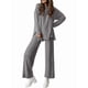 thumbnail image 3 of Conjuntos de Dos Piezas para Mujer, Camisetas de Larga A Juego, Pantalones Anchos y Chándales, Ropa de Otoño. Gris L, 3 of 10