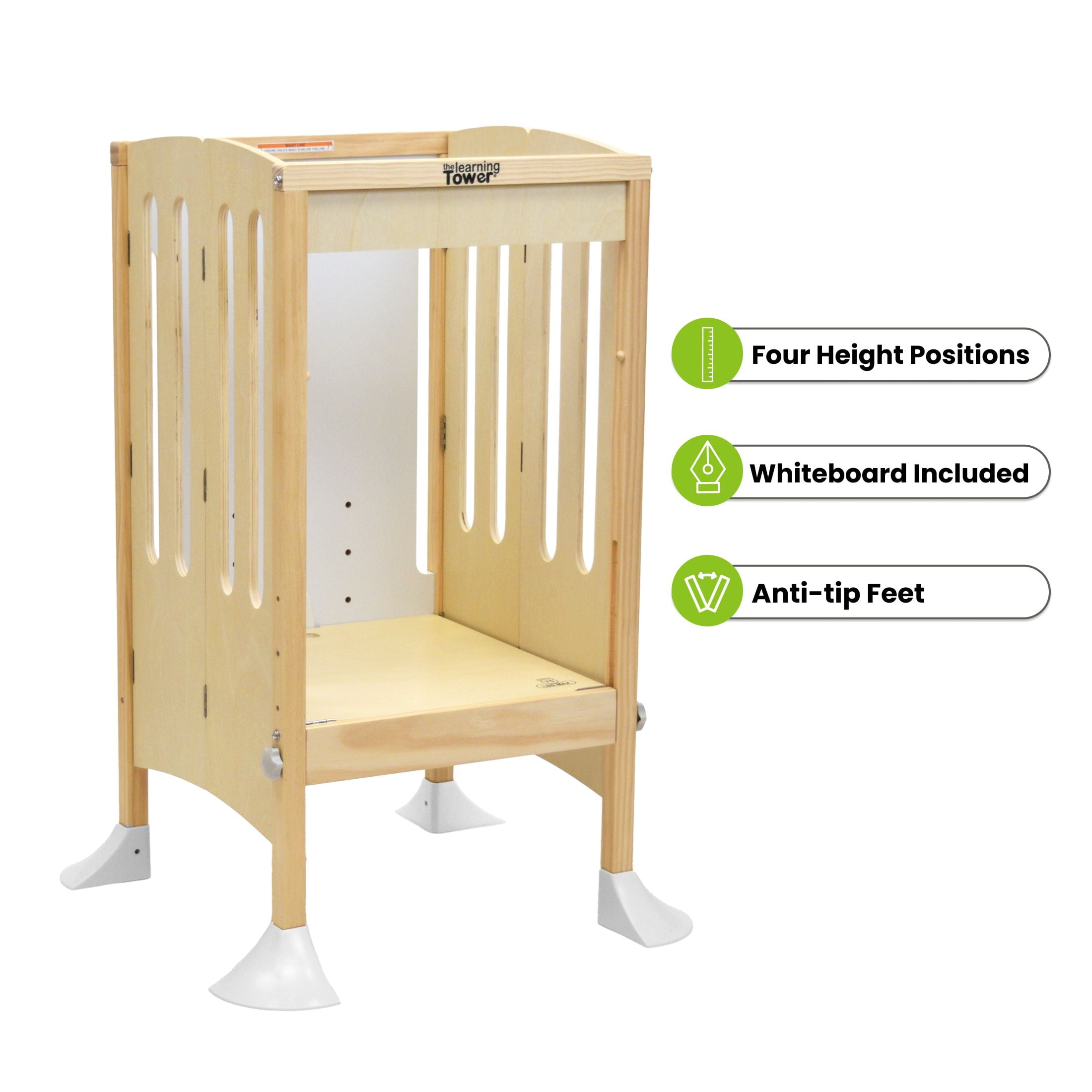 Little Partners Grow N Stow Folding Learning Tower®/Toddler Tower, Step Stool for Kids, 18m-6yrs - Natural