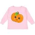 thumbnail image 3 of Inktastic Halloween Pumpkin, Smiling Pumpkin, Trick or Treat Boys or Girls Long Sleeve Toddler T-Shirt, 3 of 5