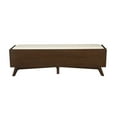 thumbnail image 3 of Alpine Furniture Flynn 59 in. W Upholstered Bench in Walnut, 3 of 8