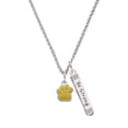 thumbnail image 1 of Delight Jewelry Silvertone Small Yellow Paw Silvertone Be Strong and Courageous Bar Charm Necklace, 23", 1 of 4