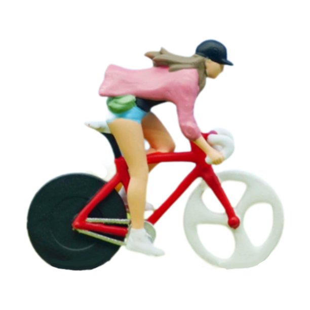 Figura de ciclista de resina a escala 1/64, modelo de miniatura para decoración de escritorio, coleccionable mujer