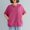 Hot Pink plus size women's t-shirt a1, variant on MORESEC Women Plus Size T-Shirt Short Sleeve Round Neck Casual Loose Top Solid Color Tee Vacation Travel Fashion Clothes, Black 2XL