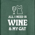 thumbnail image 3 of Instant Message - All I Need Wine Cat - Women's Lightweight French Terry Long Sleeve Shirt, 3 of 6