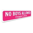 thumbnail image 3 of No Boys Allowed Novelty Sign, Metal Wall Decor - 4x18 inches, 3 of 4