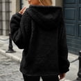 thumbnail image 5 of SWSMCLT Women's Fuzzy Hoodie Hooded Fleece Sweatshirt Plush Winter Warm Long Sleeve Cute Hood Pullover Pj Pajama Tops Cold Weather Black Small, 5 of 5