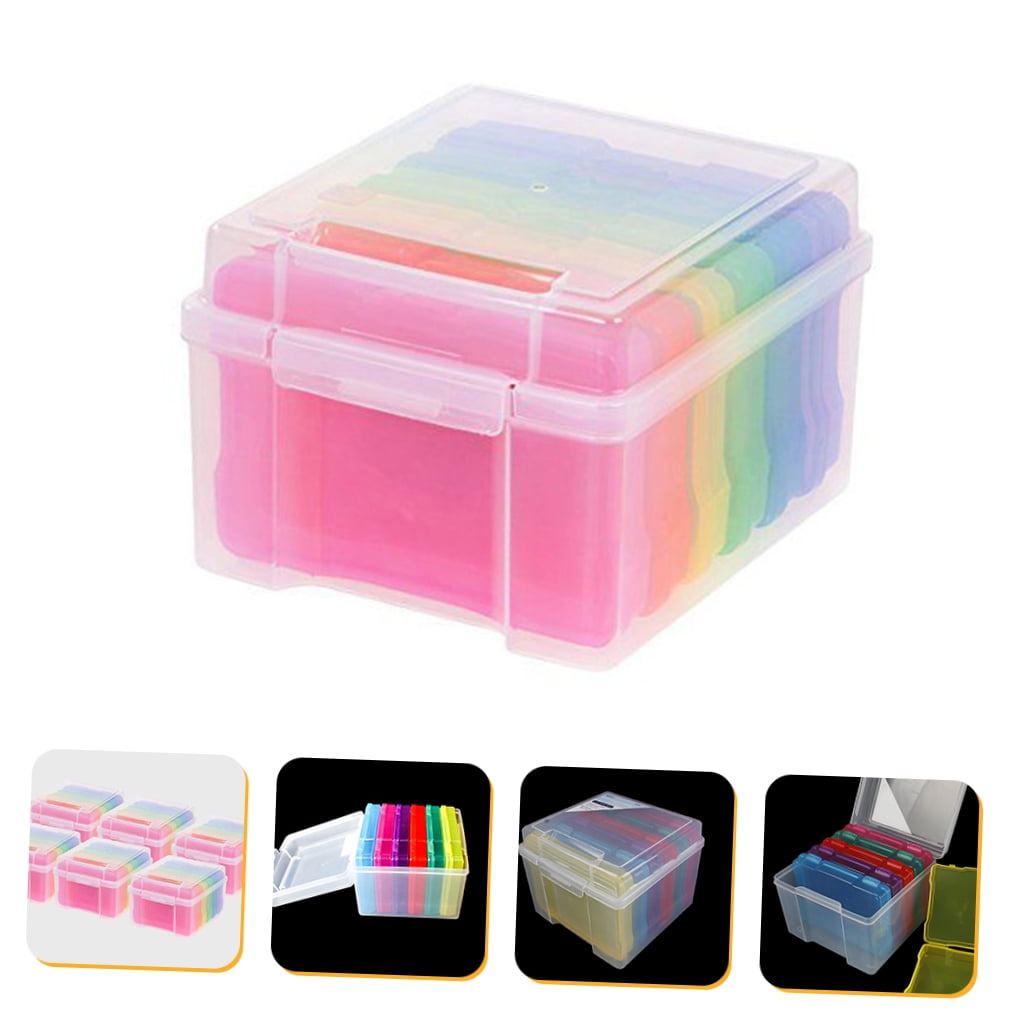 PBPBOX 1Set Photo Storage Case Plastic Organizer with Dividers for Greeting Cards and Scrapbook