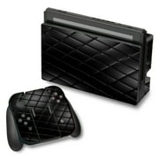 Skin Decal For Nintendo Switch Vinyl Wrap / Black Leather Chesterfield