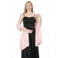 thumbnail image 2 of Hanerdun Womens Satin Shawl Wraps Wedding Party Scarf Soft Scarves for Bridal Evening Dresses Pink, 2 of 5