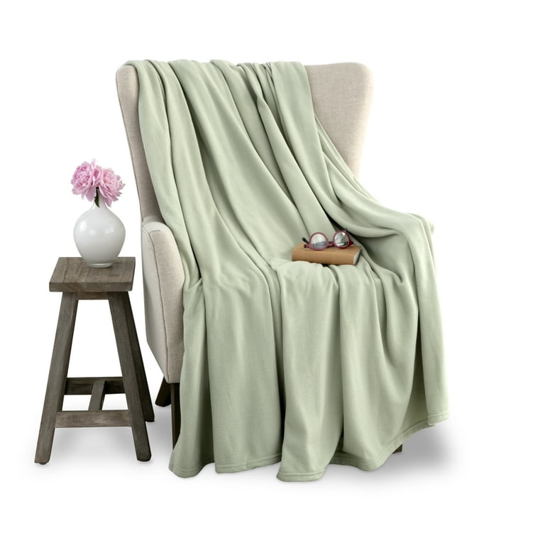 Light green fleece blanket sale