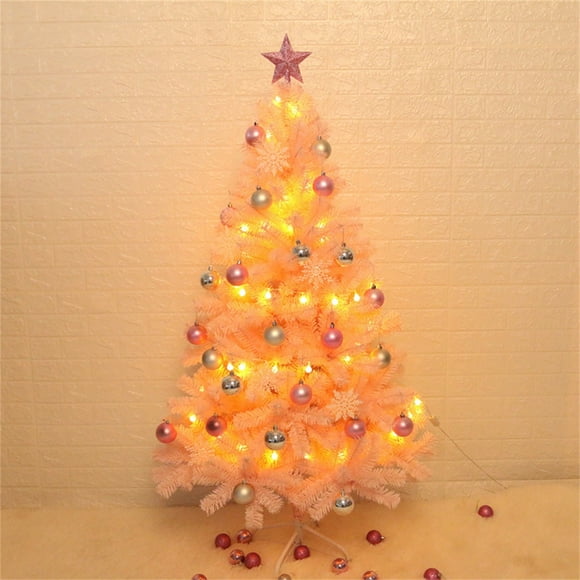 Pink Christma Tree 4 ft,Kids Christmas Tree,4 Ft Christmas Tree with Lights,Pink Christmas Decorations (Balls, Star, and Ornaments) Small Christmas Tree with Lights 4ft