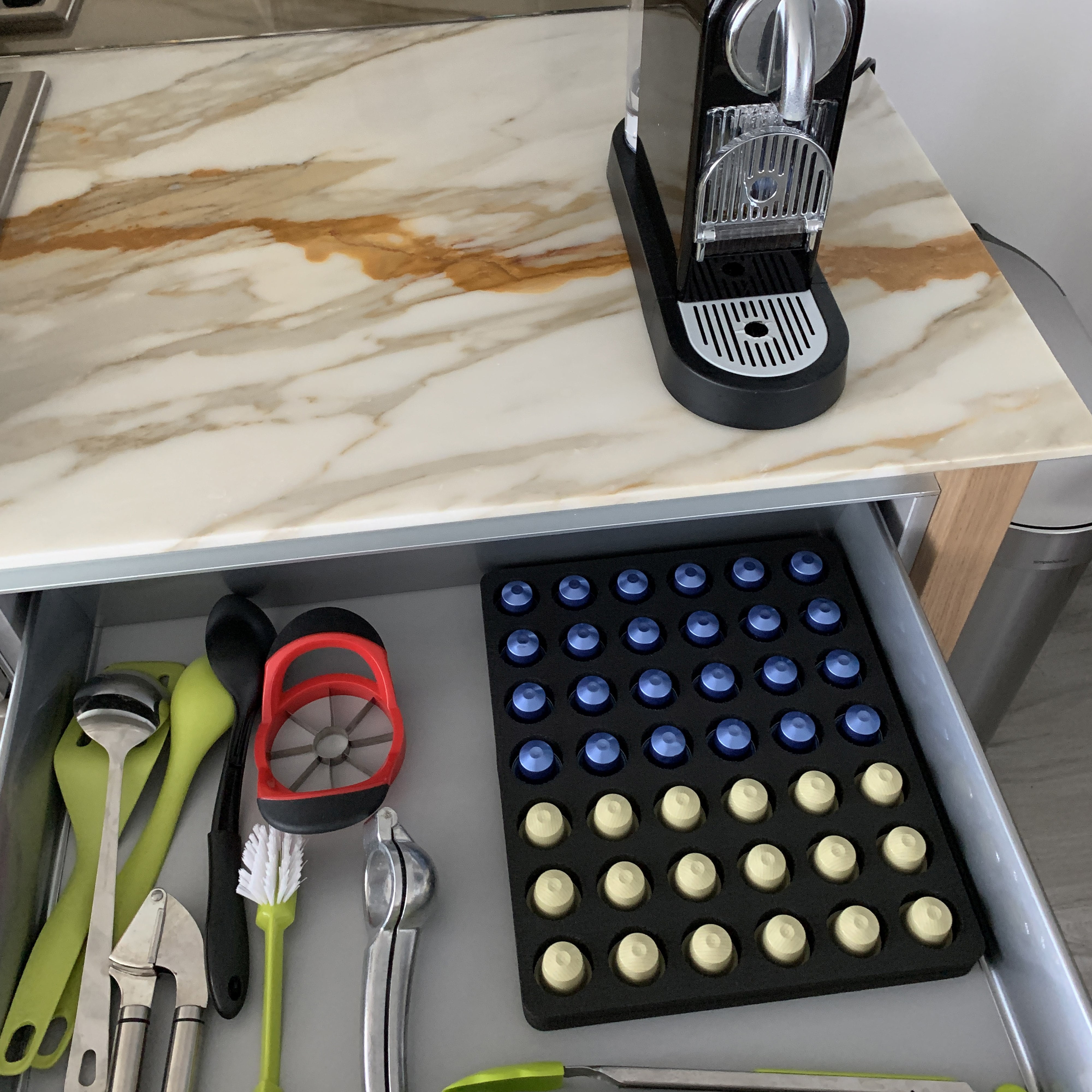 Polar Whale Espresso Capsule Storage Organizer Tray Drawer Insert for