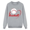 thumbnail image 1 of VBARHMQRT Sweat-Shirt Blanc à Col Rond pour Femmes Manches Longues Imprimé Amour Grande Taille Hoodie Ample, 1 of 3