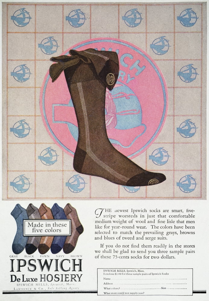 Sock Advertisement, 1925. /Namerican Magazine Advertisement, 1925, For