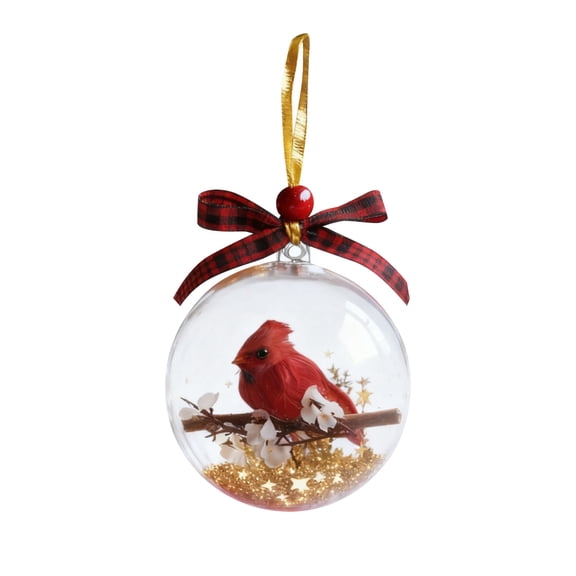 2025 Nature's Birds Crystal Ornament Set, 3D Clear Cardinal & Wild Bird Ornaments for Christmas Tree Decoration,Memorial Gift Keepsake,Sparkling Crystal Holiday Hanging Décor for Festive Home Display