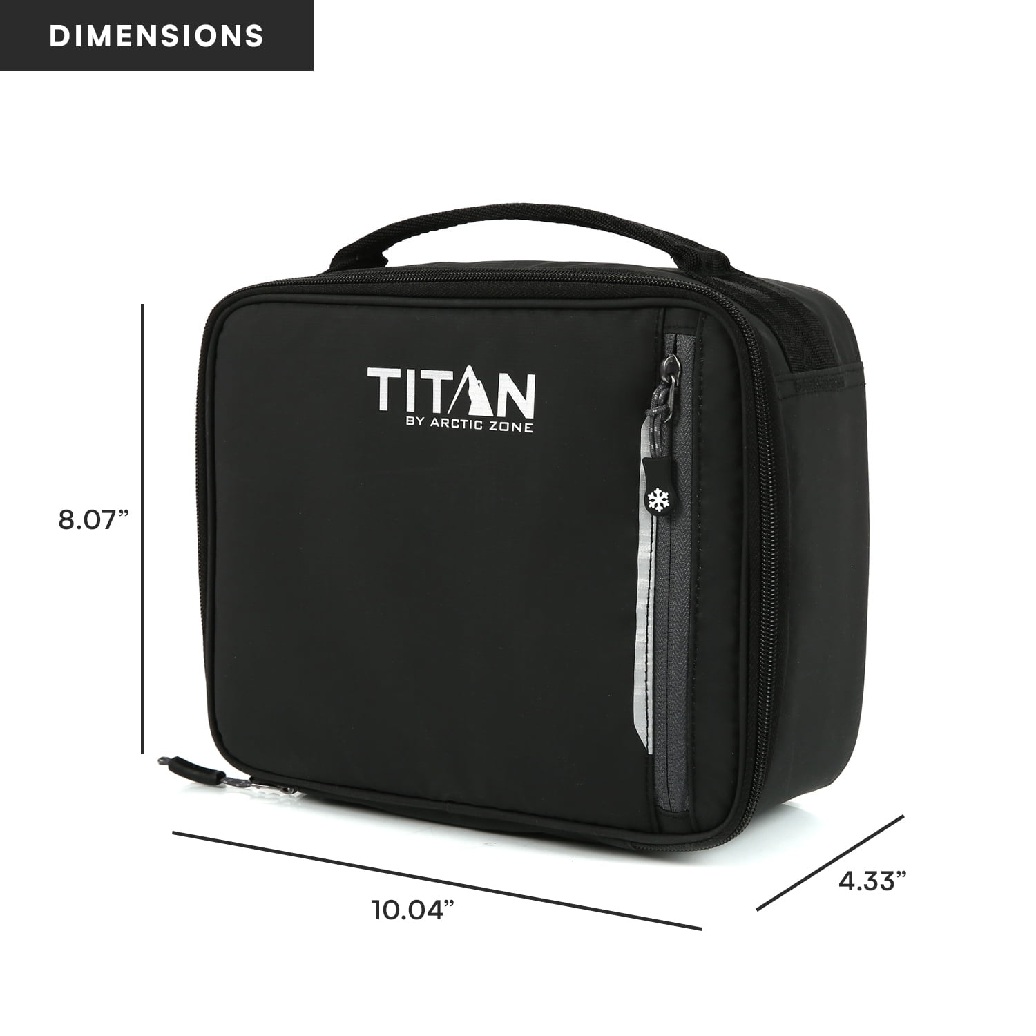 Titan by Arctic Zone Fridge Cold Horizontal Insulated Lunch Box with Reusable Ice Walls - Black Ice