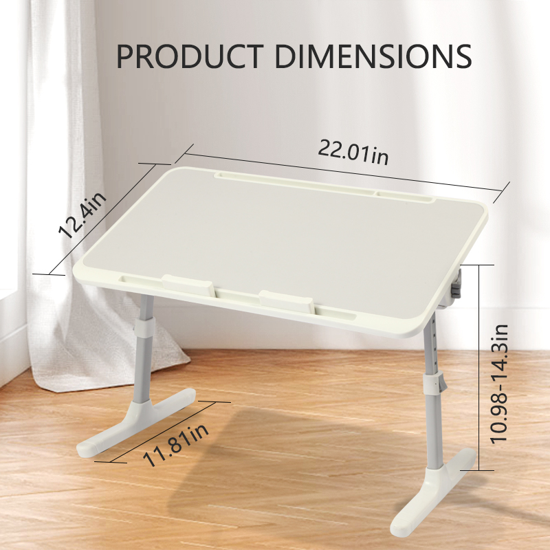PHANCIR Height & Angle Adjustable Lap Desk, Laptop Stand Bed Tray, Foldable Laptop Desk for Couch Sofa Floor, Gray