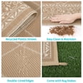 thumbnail image 4 of Enyhom Outdoor Rug Waterproof 9'x12', Reversible Plastic Straw Rug RV Camping Rug,Outside Carpet for Porch,Deck,Camper,Balcony,Backyard,Picnic，Beige, 4 of 7