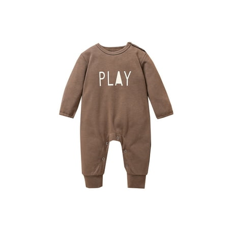 

Qiylii Toddler Baby Letter Print Bodysuit Long Sleeve Round Neck Romper