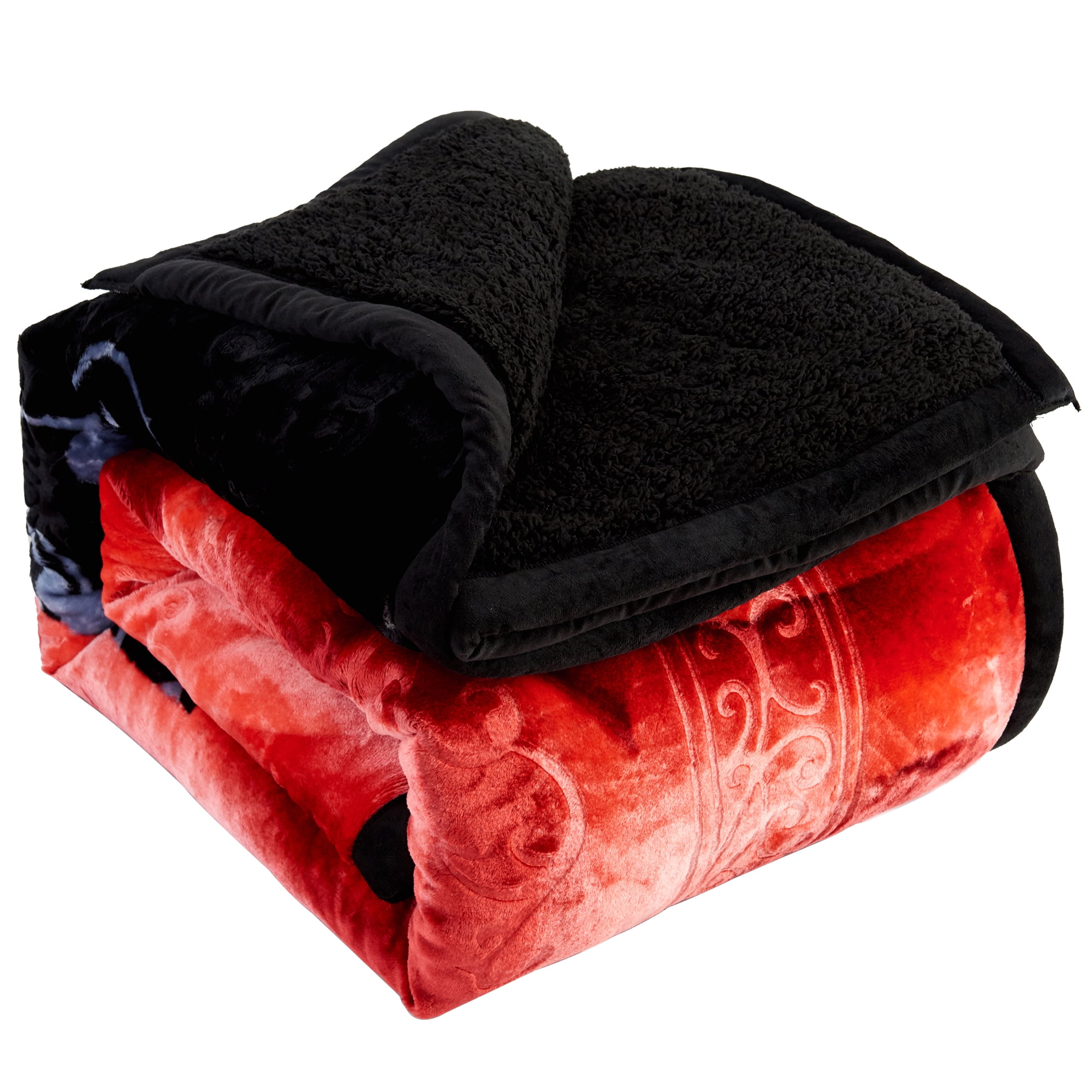 JML Plush Fleece Sherpa Borrego Blanket 3 Piece,Winter Warm Borrego Bed