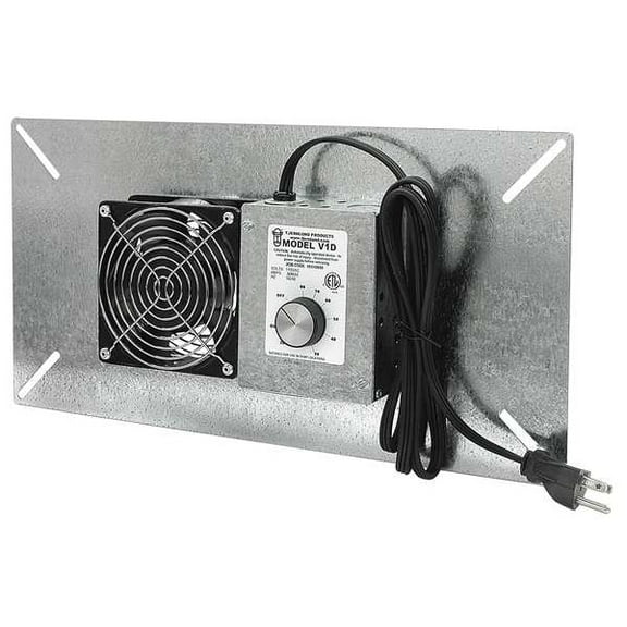 Tjernlund V1D Crawl Space Fan, 110 CFM, 120V, Galvanized Steel Crawl Space Fan
